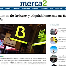 El volumen de fusiones y adquisiciones cae un 60% en Espaa